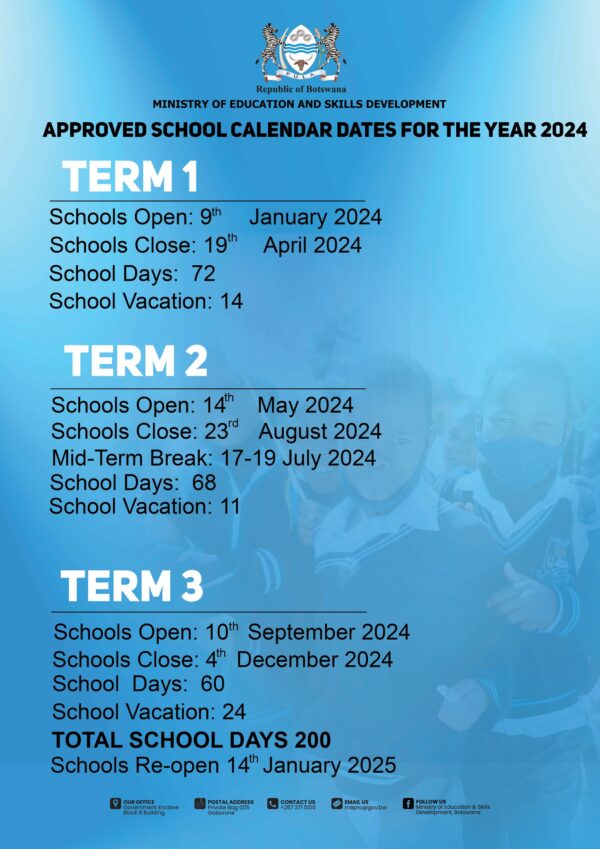 Botswana School Calendar 2024 Eduatlas Botswana