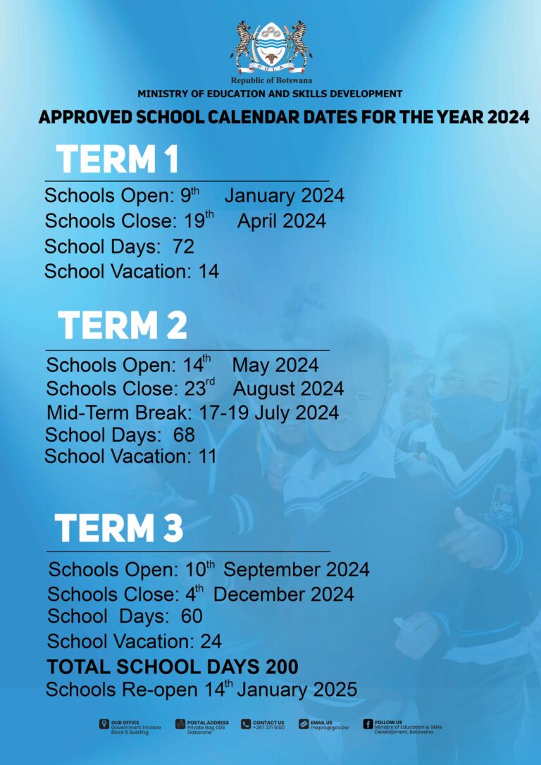 Botswana School Calendar 2024 Eduatlas Botswana